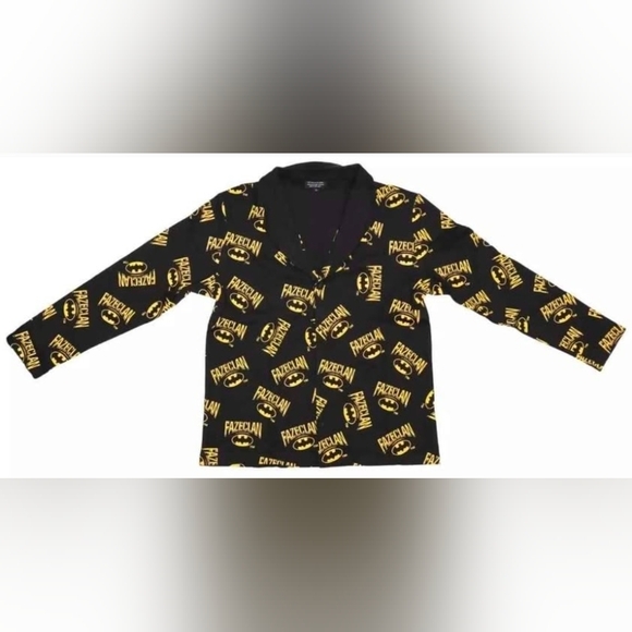 FaZe Clan X Batman Black & Yellow 100% Cotton Pajamas – Large - Picture 2 of 8